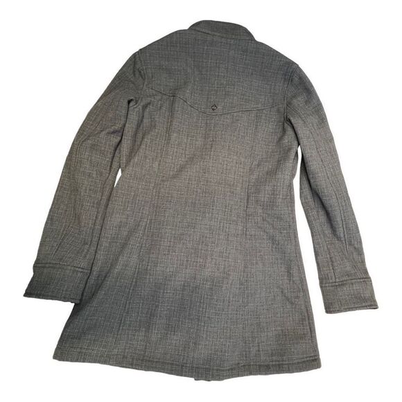 Prana Jacket Women’s Large Gray Full Zip Snap Buttons Bonded Fleece Lining - Picture 7 of 12